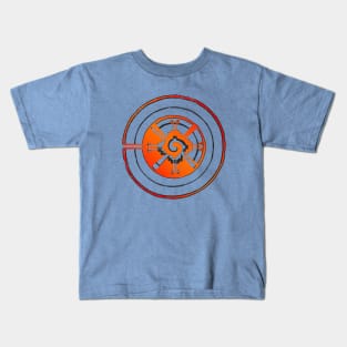 Abstract Design Orange - Grey Shapes - Cool Geometry Kids T-Shirt